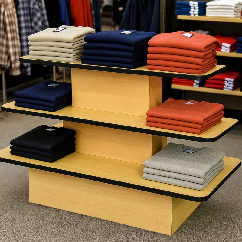 3 Tier Rectangular Merchandising Table - Uni-Shop 3 Tier Rectangular Merchandising Table