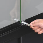 Black Aluminium & Glass Display Storage CounterLock