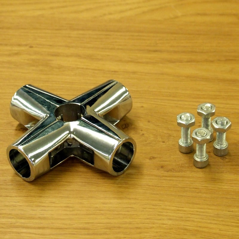 Chrome Tubing 6 Way Clamp - Uni-Shop Chrome Tubing 6 Way Clamp