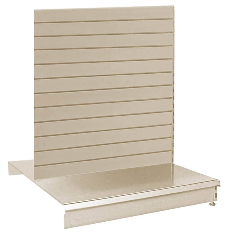 Cream Double Sided Metal Slatwall Gondola Bay - Uni-Shop Cream Double Sided Metal Slatwall Gondola Bay