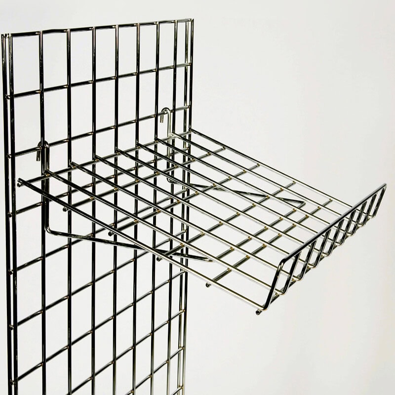 Sloping Gridwall Wire Shelf for Shop Fitting - Uni-Shop Sloping Gridwall Wire Shelf for Shop Fitting