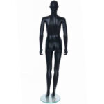 Lady Egg Head Mannequin With Ears Matt Black Rear