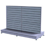 Silver Double Sided Metal Slatwall Gondola Bay Run