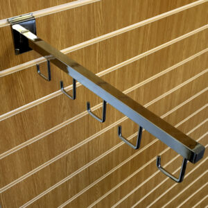 Slatwall 5 Hook Straight Arm Shop Fitting - Uni-Shop Slatwall 5 Hook Straight Arm Shop Fitting