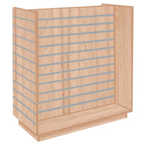 Slatwall Gondola H Shaped Aurora Oak With Aluminium Inserts