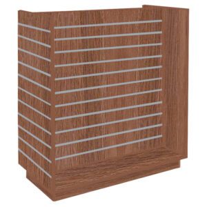Slatwall H-Shaped Gondola in Eternity Oak Finish with Aluminium Inserts