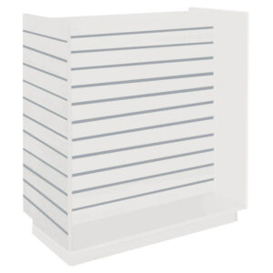 Slatwall H-Shaped Gondola in White with Aluminium Inserts