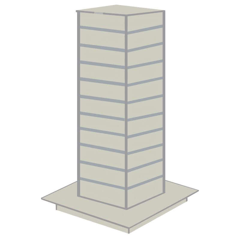 Grey Slatwall Gondola Tower with Aluminium Inserts - Uni-Shop Grey Slatwall Gondola Tower with Aluminium Inserts