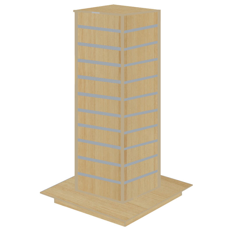 Irish Maple Slatwall Gondola Tower with Aluminium Inserts - Uni-Shop Irish Maple Slatwall Gondola Tower with Aluminium Inserts