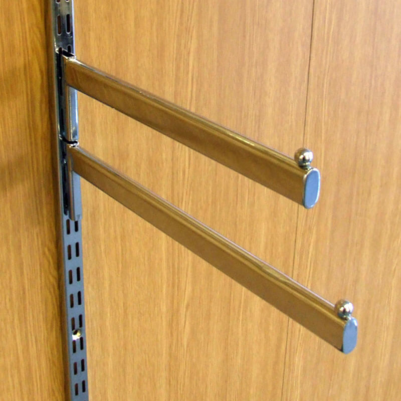 Twin Slot Shelving Straight Oval Arms - Uni-Shop Twin Slot Shelving Straight Oval Arms